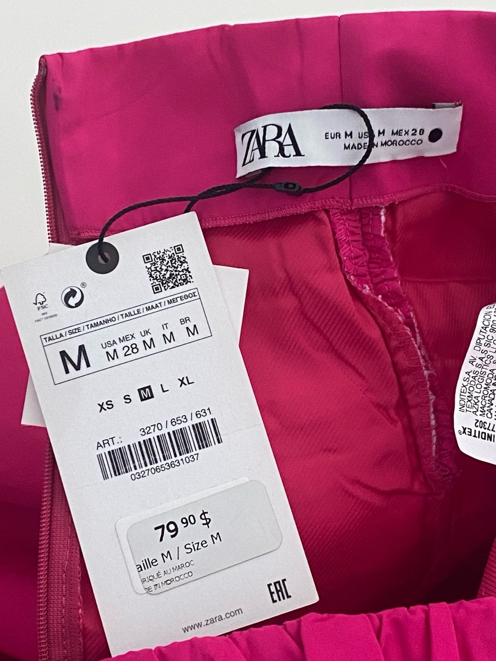 Zara Fuchsia Ruched Ruffle Mini Skirt - Picture 7 of 8
